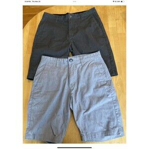 Volcom Mens Casual Chino Shorts Sz 30 Lot of 2 Golf Skate Flat Front 9.5" Inseam